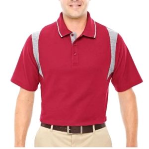 Red Grey Drytec20 Performance Colorblock Short Sleeve Polo Devon & Jones MENS